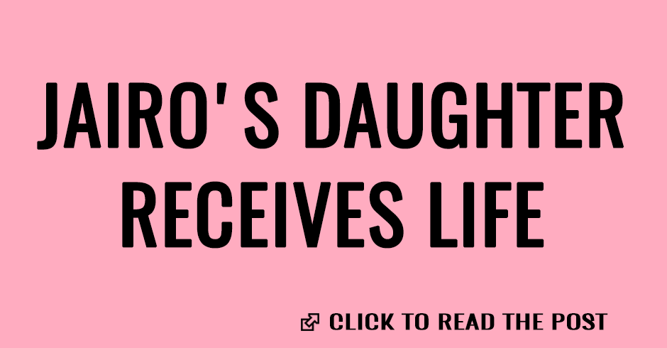 Jairo's daughter receives life