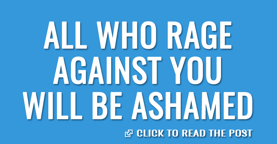 All who rage against you will be ashamed