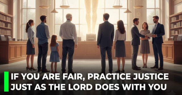 If you are fair, practice justice just as the Lord does with you